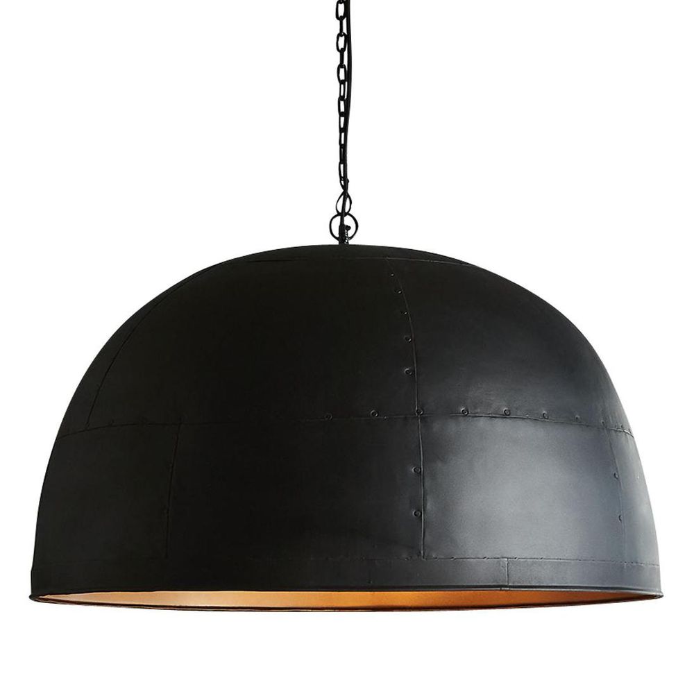 Noir Ceiling Pendant Large Black With Gold Interior