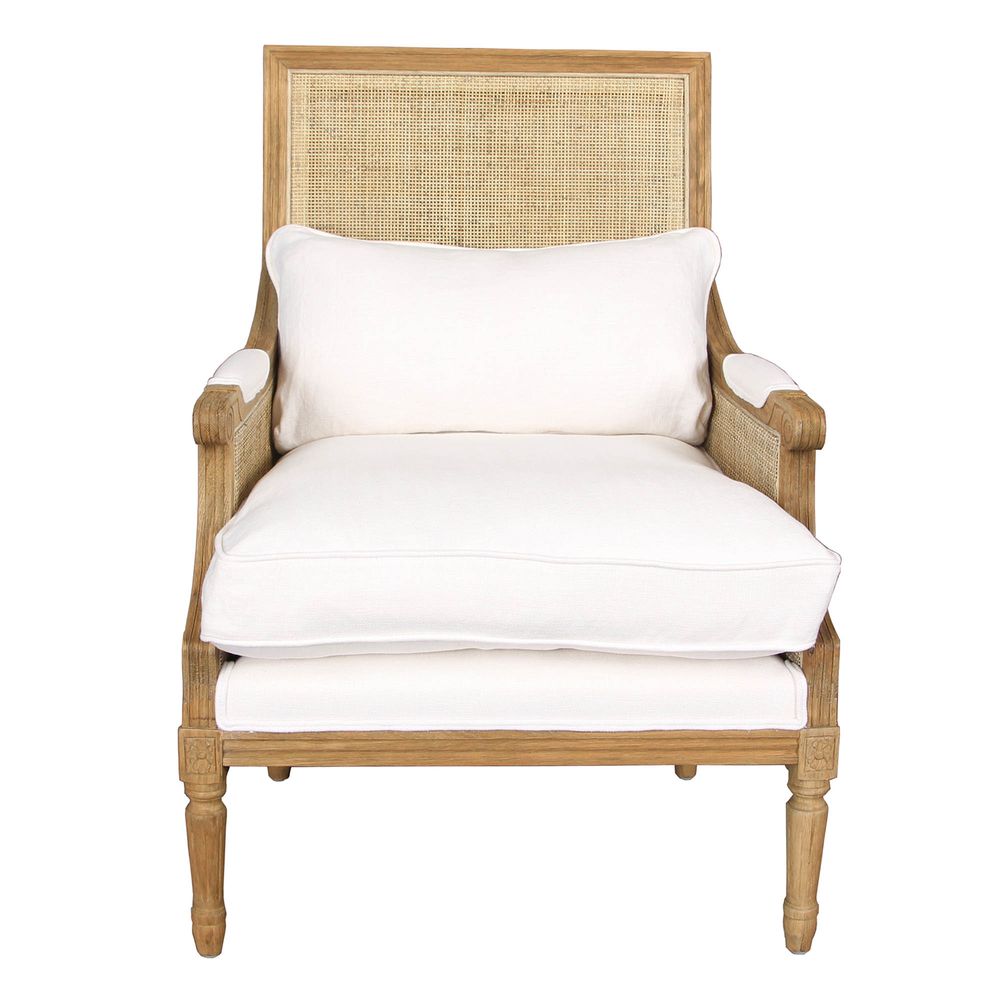 Hicks Caned Armchair White