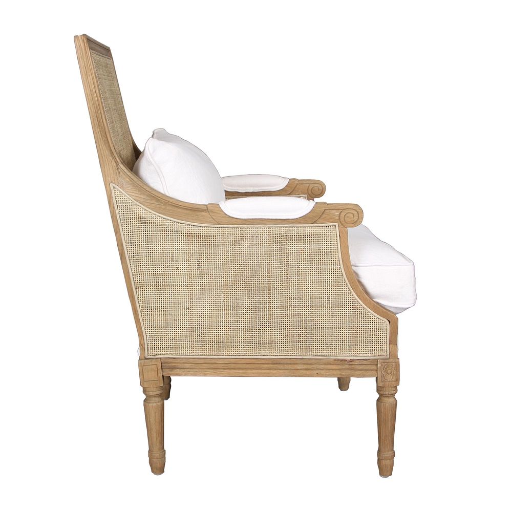 Hicks Caned Armchair White