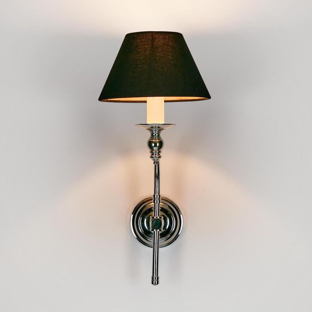 Soho Curved Wall Light Base Shiny Nickel