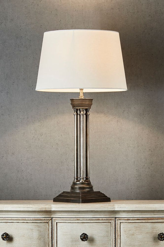 Hudson Table Lamp Base Antique Silver