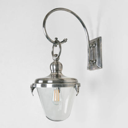 Savoy Outdoor Wall Light With Glass Shade Antique Silver