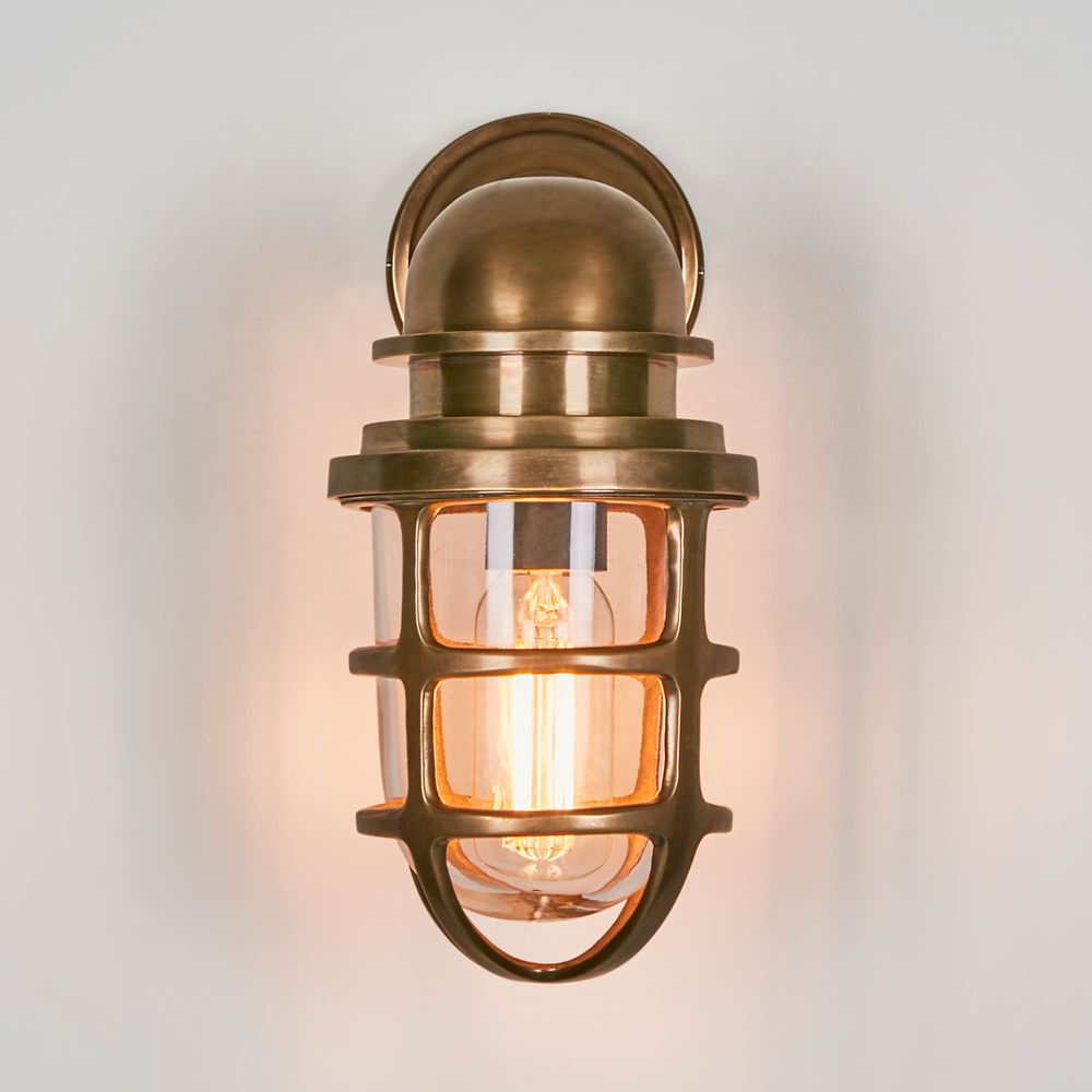 Porto Outdoor Wall Light Antique Brass