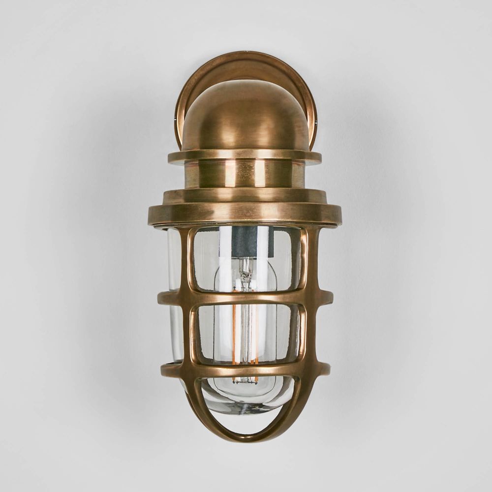 Porto Outdoor Wall Light Antique Brass