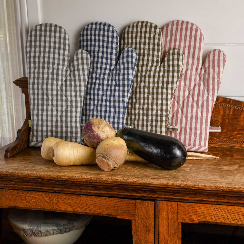 Gingham Oven Glove Ash