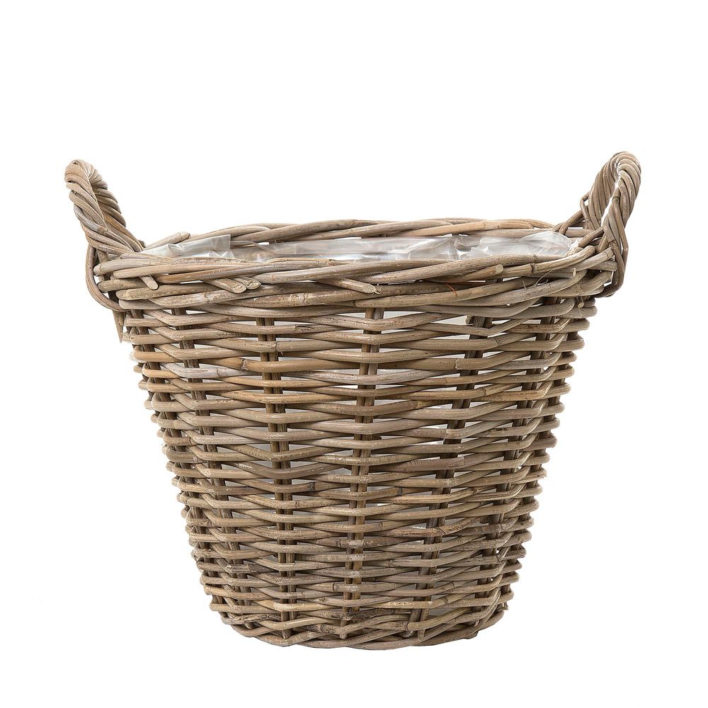 Rattan Basket With Lining Natural