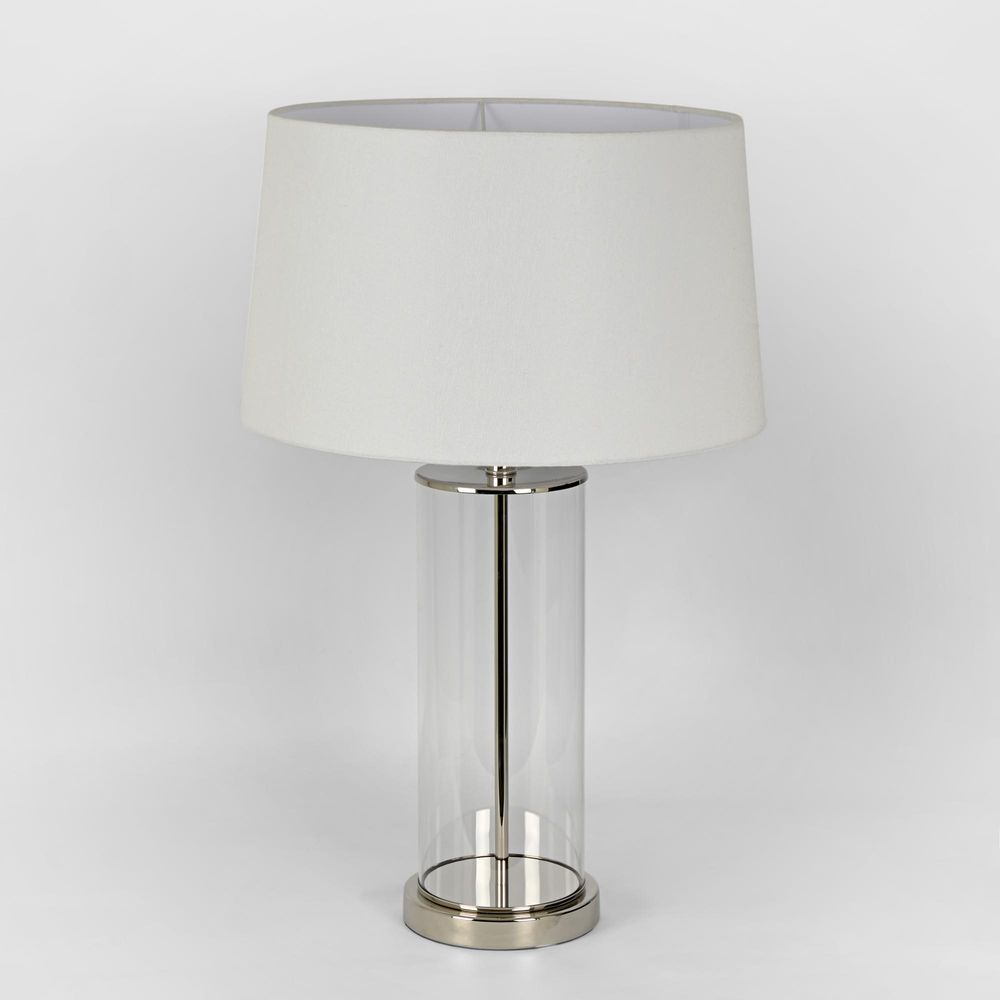 Iris Glass Table Lamp Base Polished Nickel