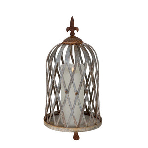 Lattice Aged Iron Cloche Large