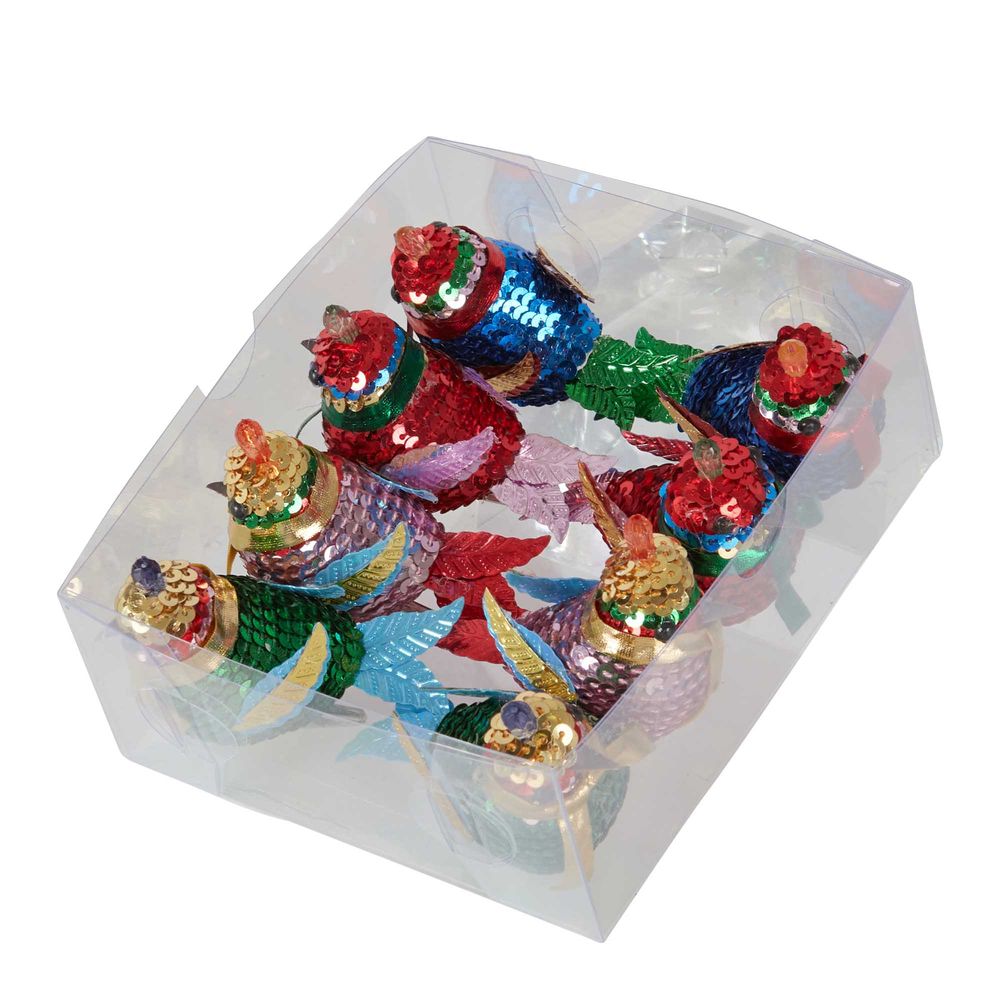 Bedazzled Sequin Birds Bright - Box Set Of 8 Assorted