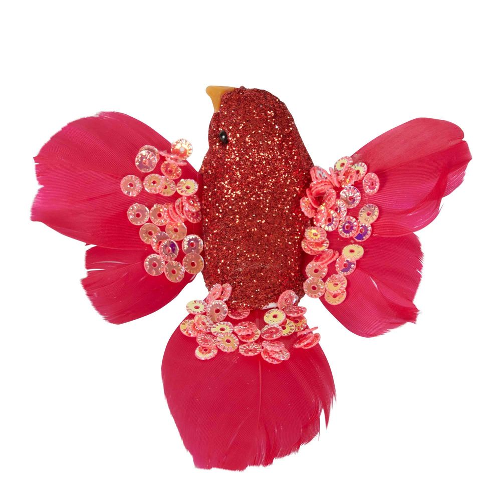 Raj Clip On Bird Decoration Red