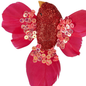 Raj Clip On Bird Decoration Red