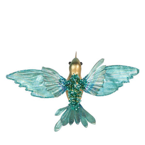 Nephune Glitter Clip On Hummingbird Aquamarine