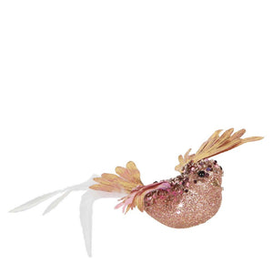 Flutter Sparkly Clip On Bird Decoration Pink