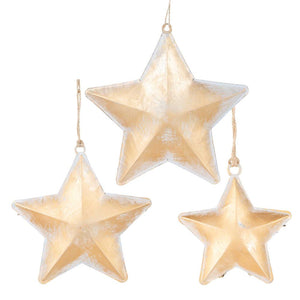 Tiff Gilt Stars Set Of 3 Antique Gold