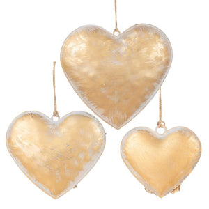 Tiff Gilt Hearts Set Of 3 Antique Gold