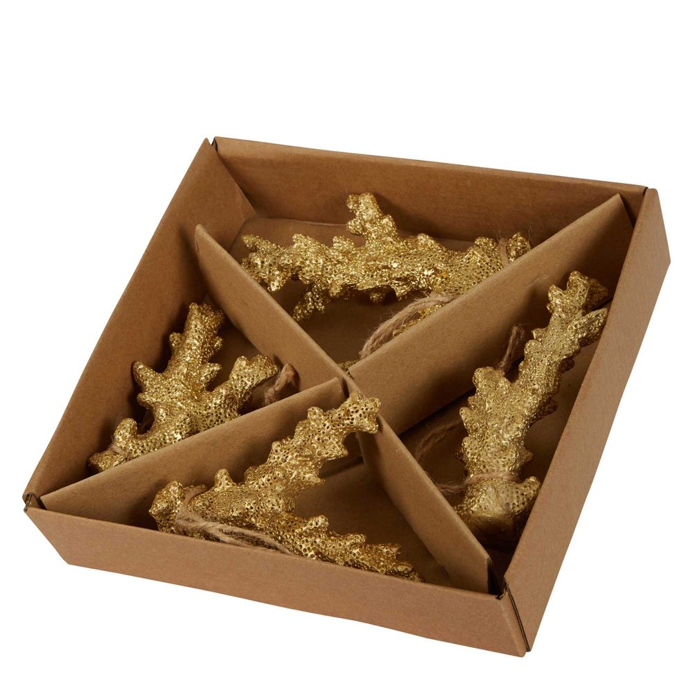 Cordane Hanging Coral Stem - Box Of 4 Gold