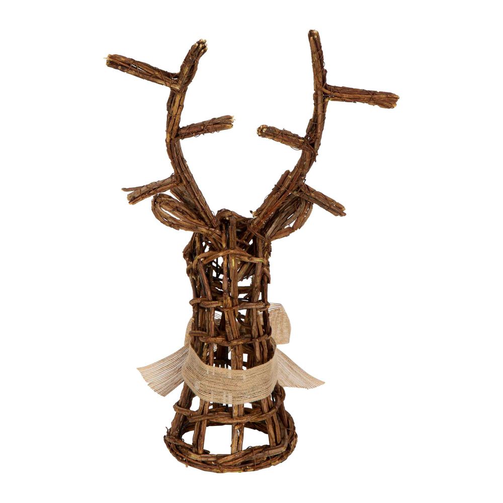 Wooder Reindeer Head Large Rattan