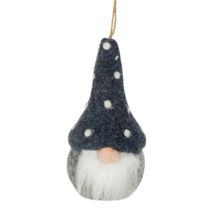 Kikka Gnome Hanging Ornament Blue & Grey