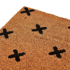 Cross Coir Doormat With Vinyl Backing Small