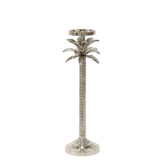 Raffles Palm Candle Stick Silver Medium