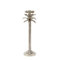 Raffles Palm Candle Stick Silver Medium