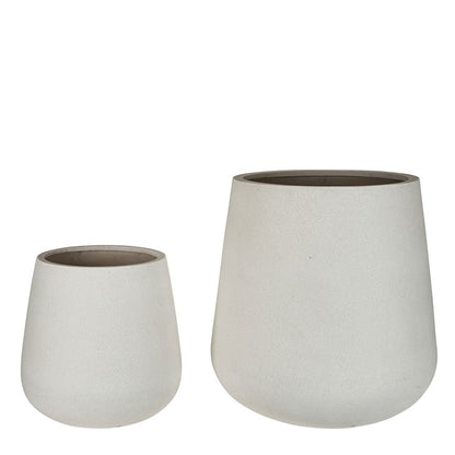 Tran Planter Set Of 2 Cream Terrazzo