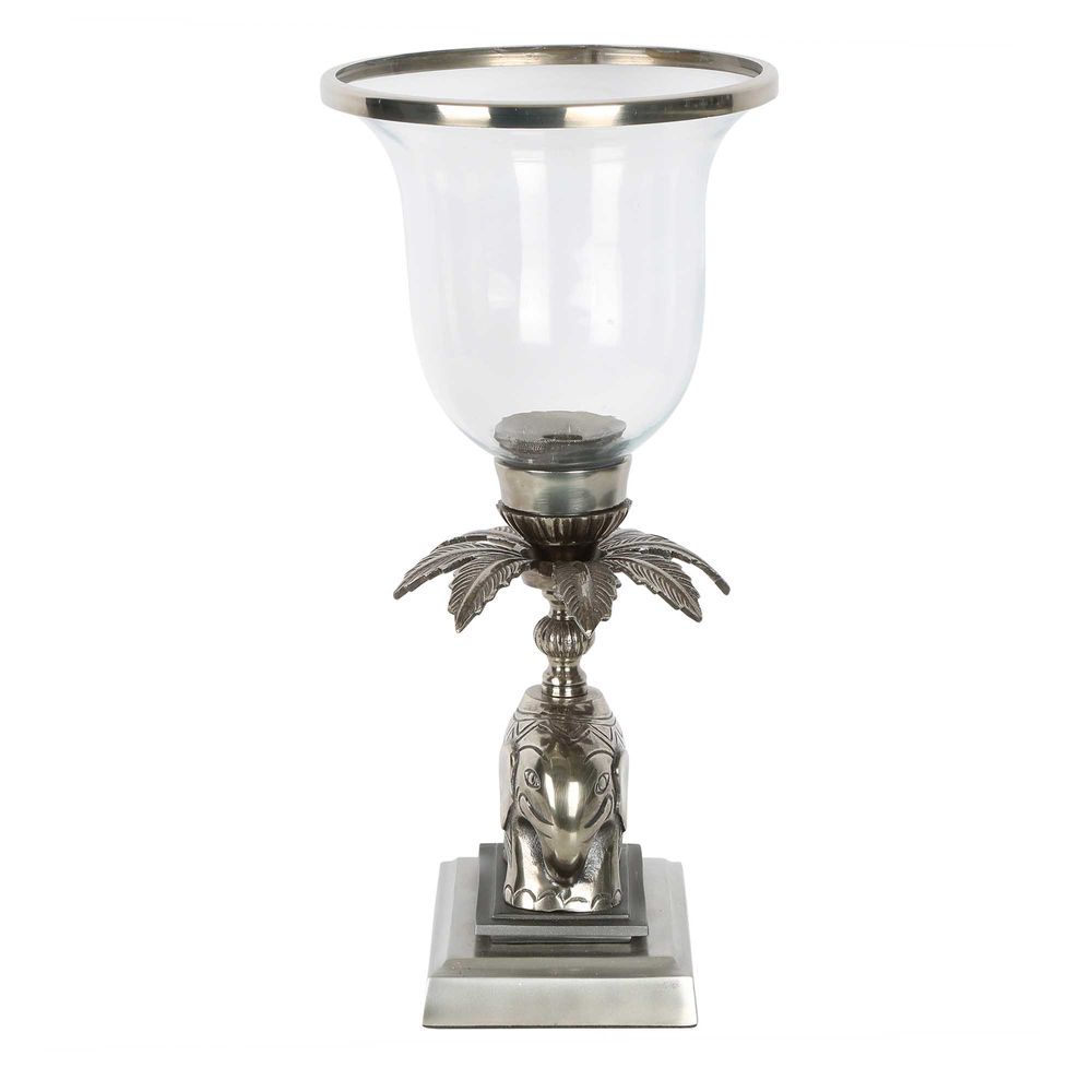 Sabu Hurricane Candle Holder Vase Silver