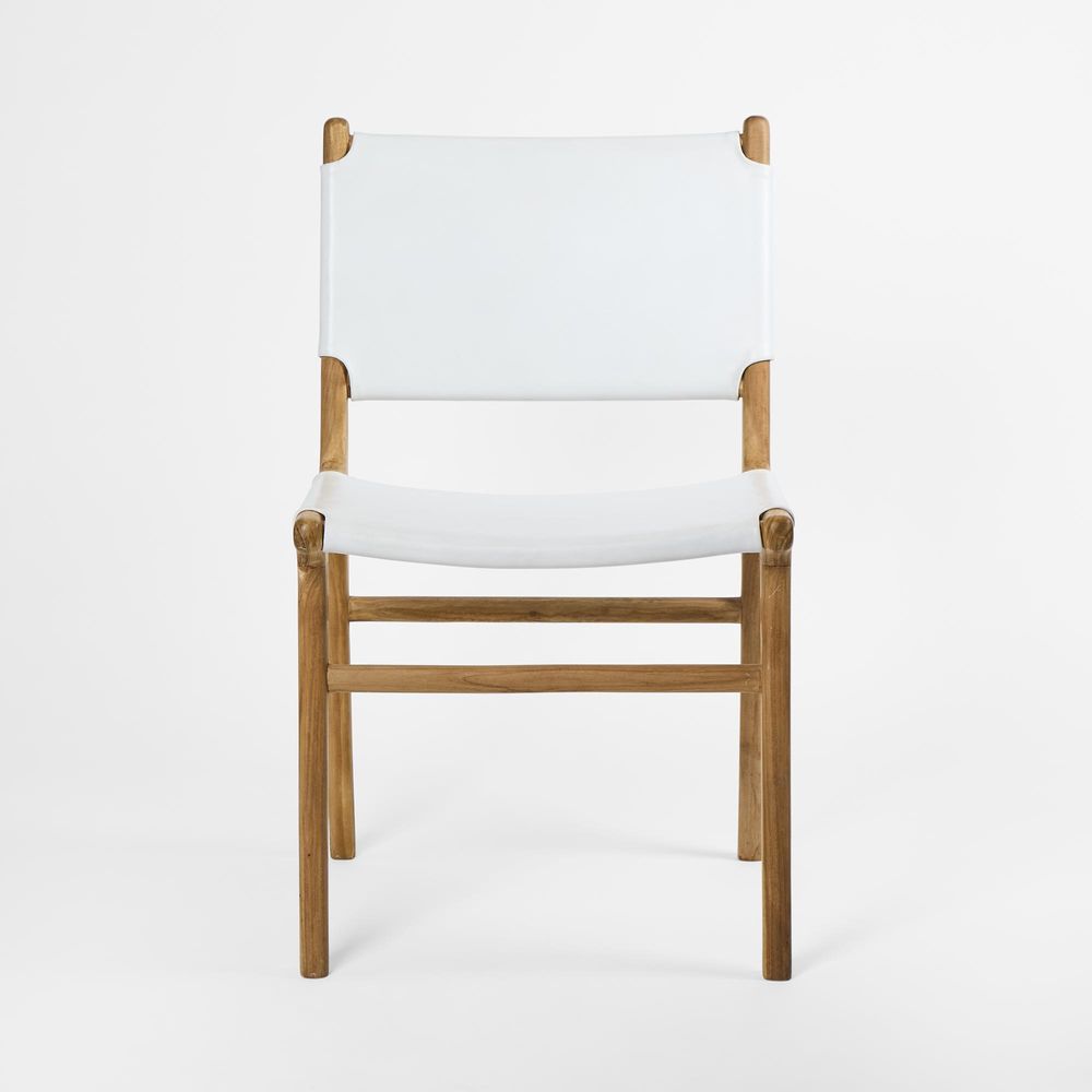 Marvin Dining Chair White Leather At The Back