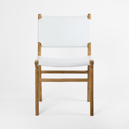 Marvin Dining Chair White Leather At The Back