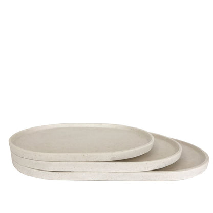 Esher Oval Platter Set Of 3 Chalk