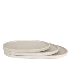 Esher Oval Platter Set Of 3 Chalk