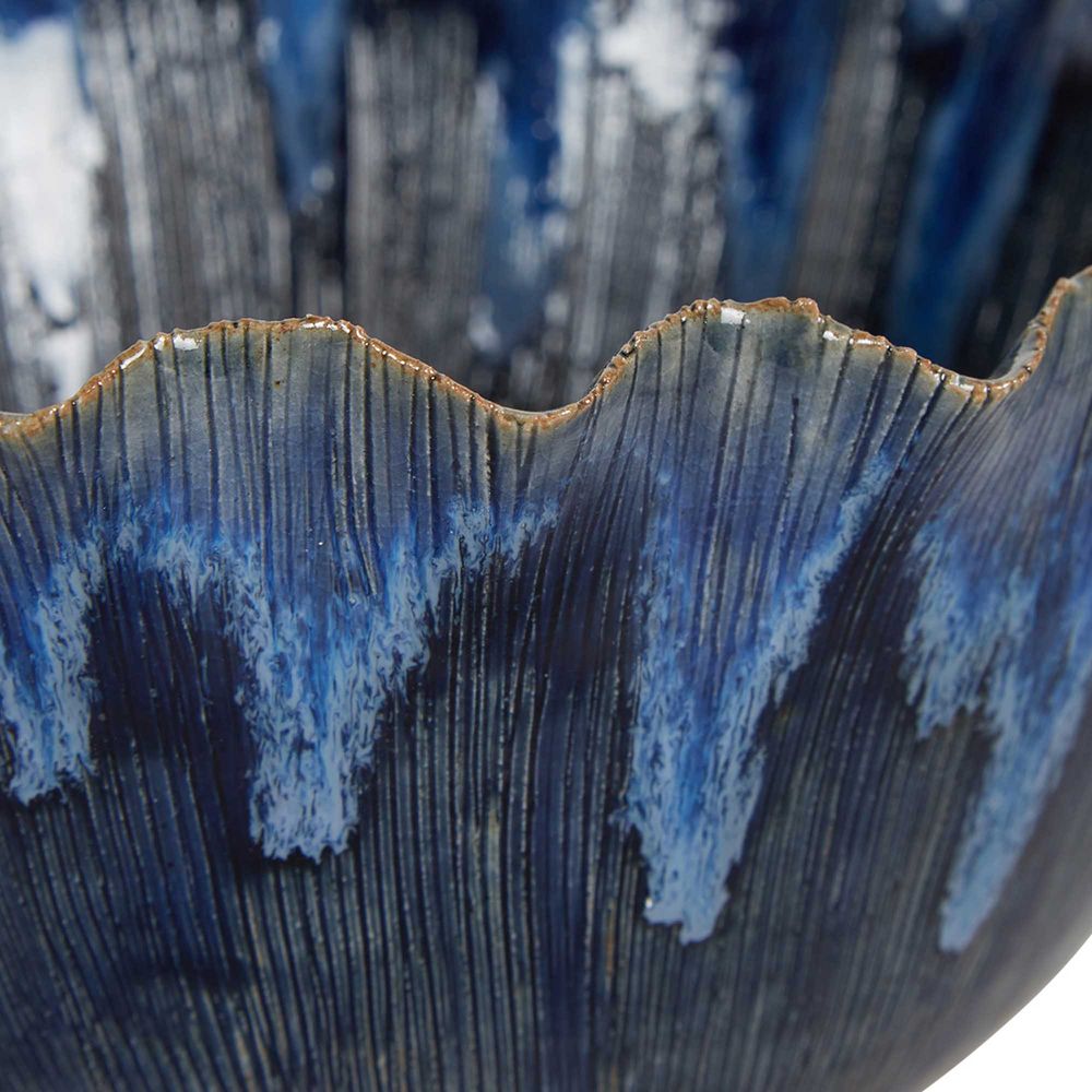 Flora Ceramic Bowl Blue