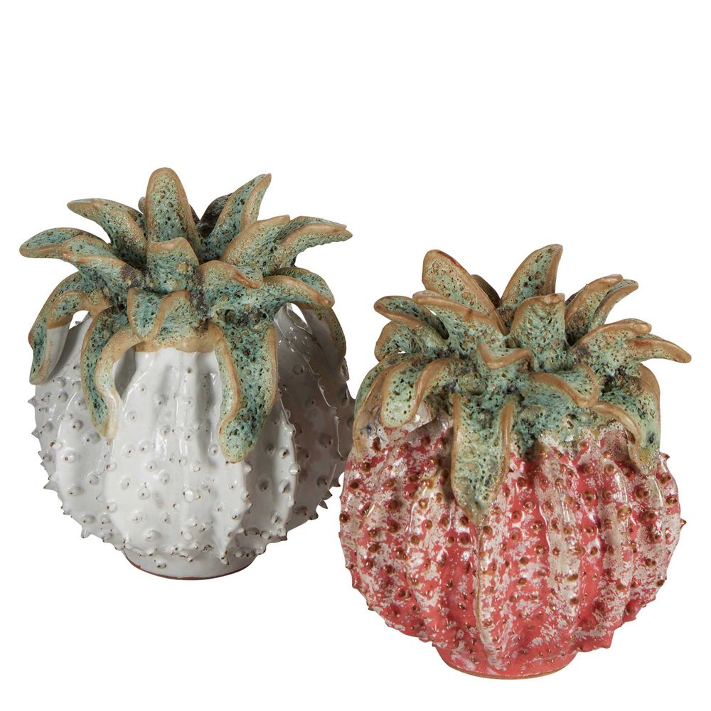 Pineapple Ceramic Sculpture Small White