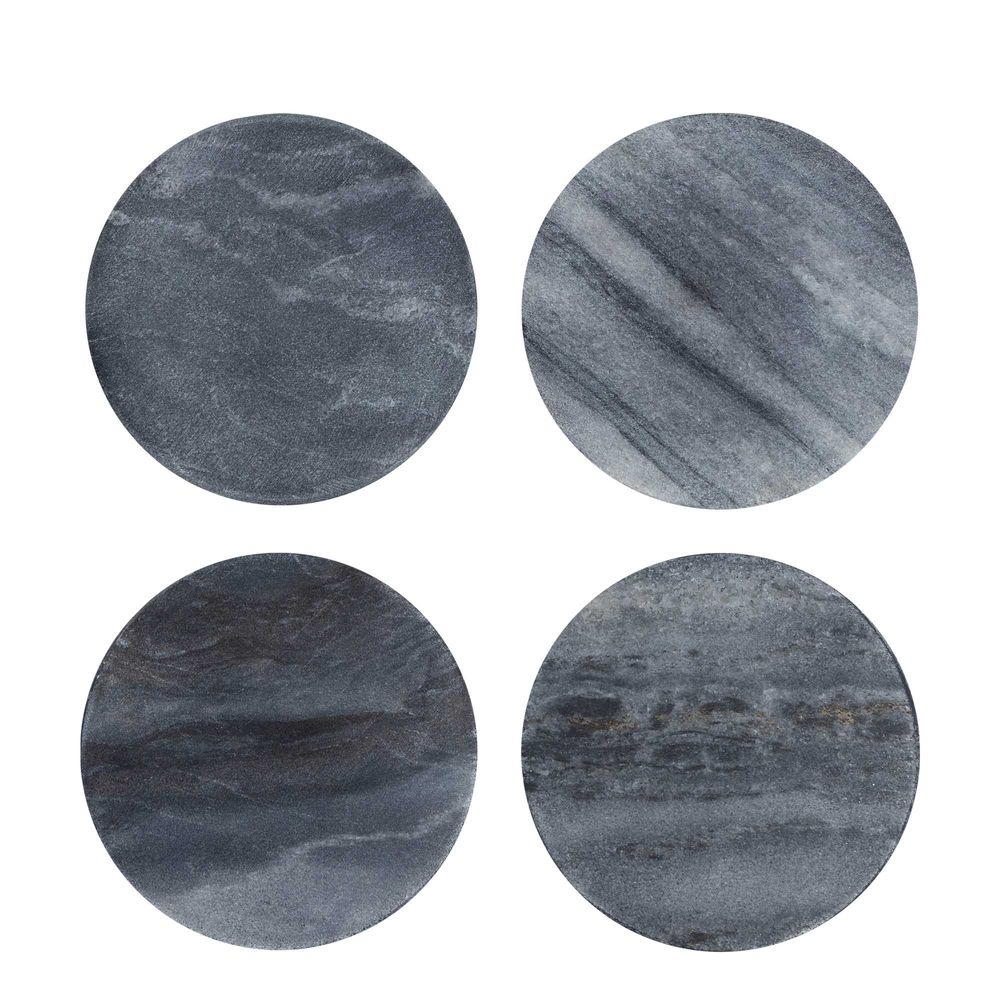 Graze Marble Coaster Round Grey