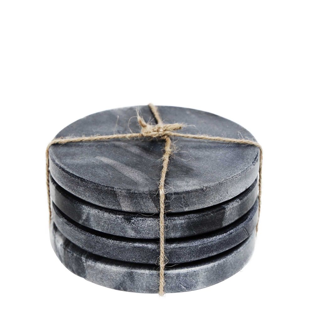 Graze Marble Coaster Round Grey