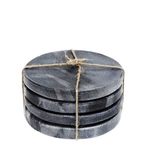 Graze Marble Coaster Round Grey