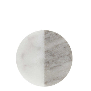 Graze Marble Coaster Round White & Beige