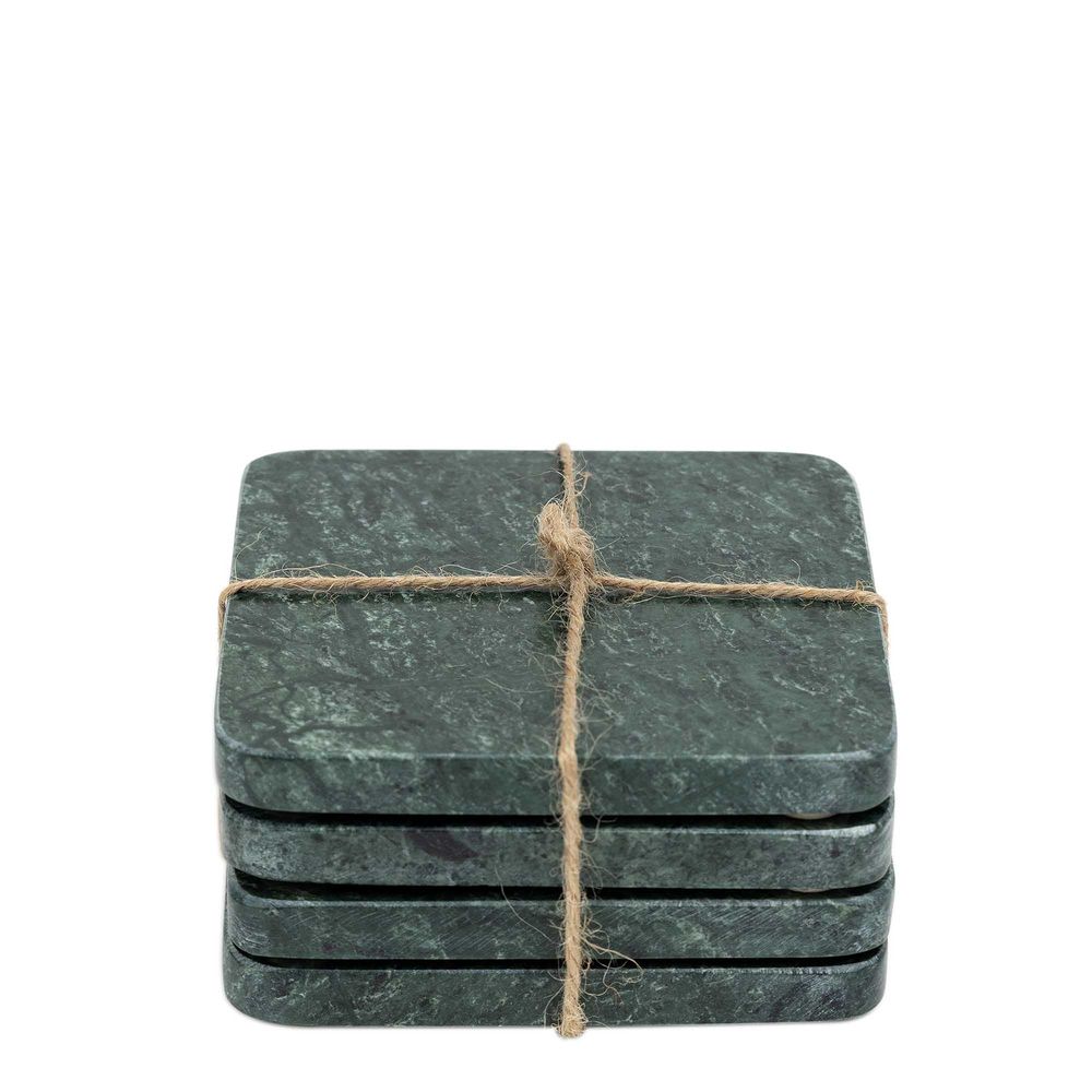 Graze Marble Coaster Square Green