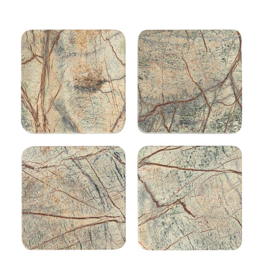 Graze Marble Coaster Square Brown & Green