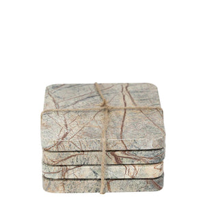 Graze Marble Coaster Square Brown & Green