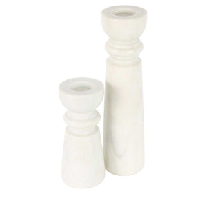 Santiago Marble Candle Stick Extra Large White