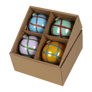 Grid Boxed Set Of 4 Baubles