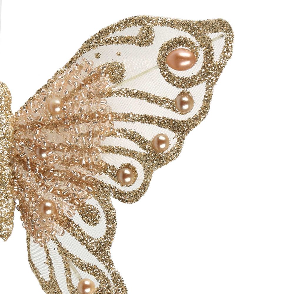 Celeste Clip On Butterfly Champagne Gold