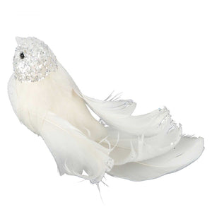 Sassy Clip On Bird White