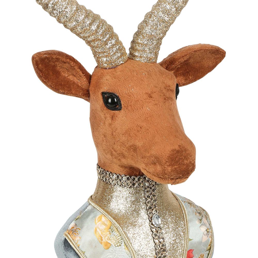 Arboir Brocade Deer Bust Small Blue