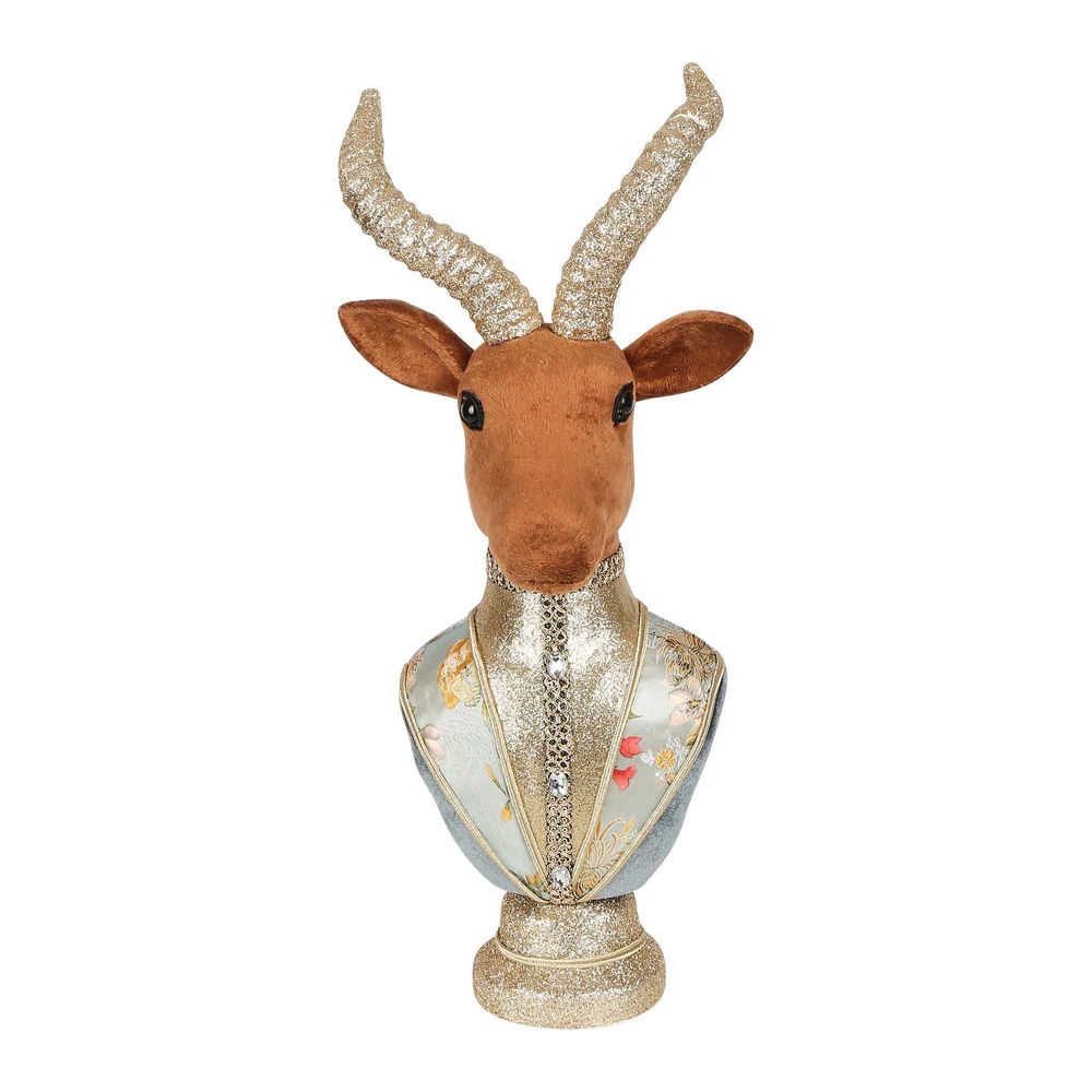 Arboir Brocade Deer Bust Small Blue