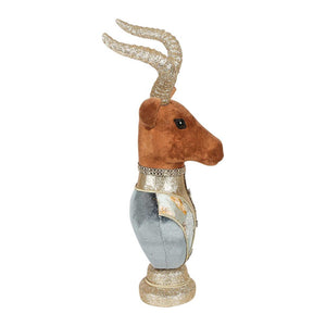 Arboir Brocade Deer Bust Small Blue