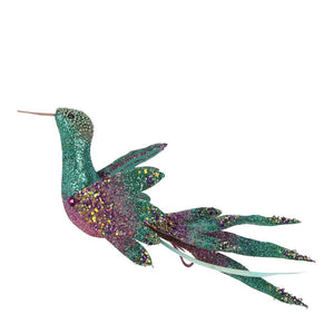 Jewelle Hummingbird Tree Ornament Blue