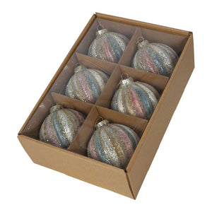 Cimmon Boxed Set Of 6 Baubles Champagne