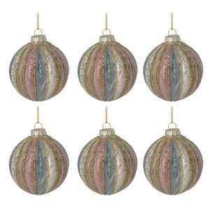 Cimmon Boxed Set Of 6 Baubles Champagne